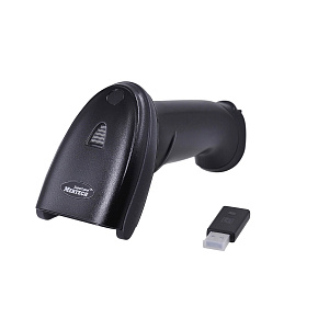 Беспроводной сканер штрих-кода MERTECH CL-2210 BLE Dongle P2D USB full black с зарядно-коммуникационной подставкой картинка от магазина Кассоптторг